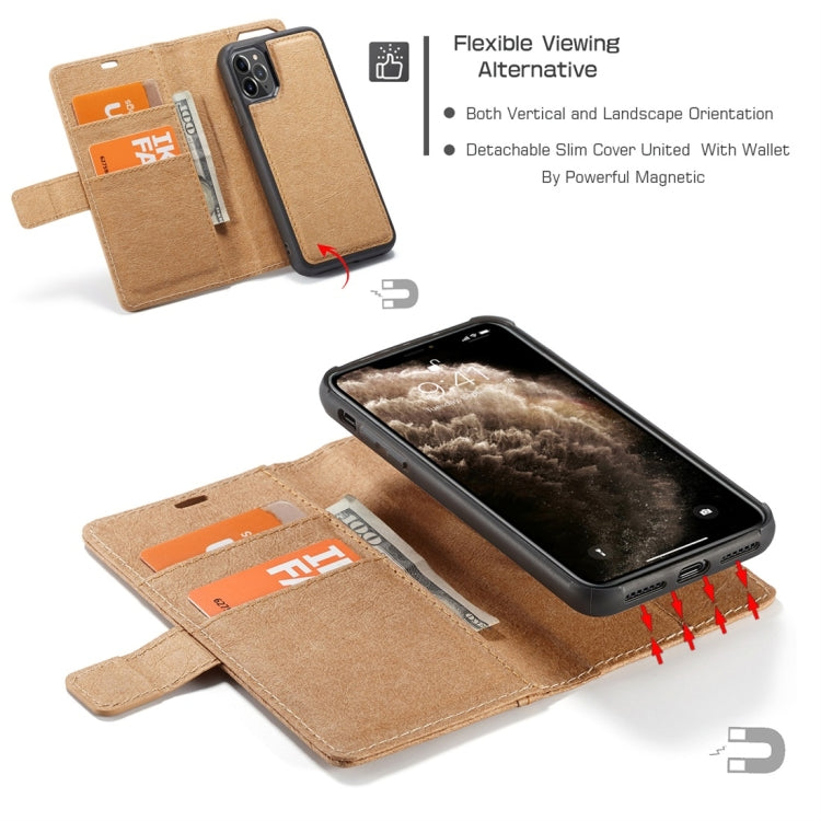 For iPhone 11 Pro WHATIF Kraft Paper TPU + PC Horizontal Flip Protective Case with Holder & Card Slots & Wallet
