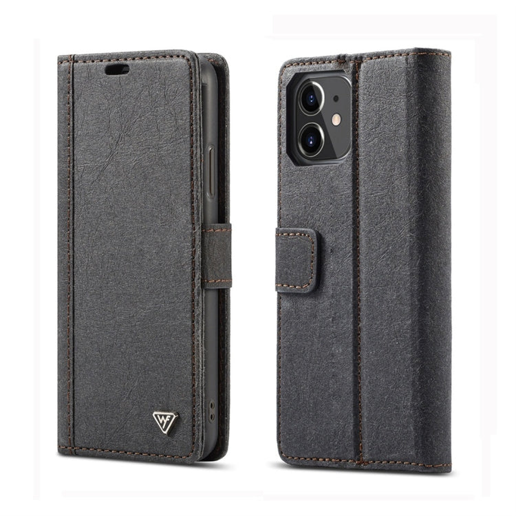For iPhone 11 WHATIF Kraft Paper TPU + PC Horizontal Flip Protective Case with Holder & Card Slots & Wallet
