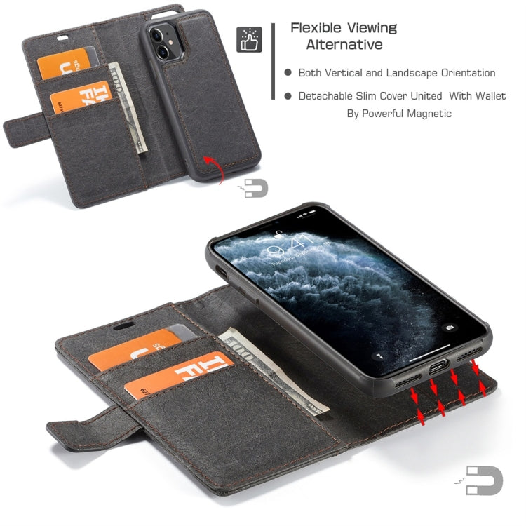 For iPhone 11 WHATIF Kraft Paper TPU + PC Horizontal Flip Protective Case with Holder & Card Slots & Wallet