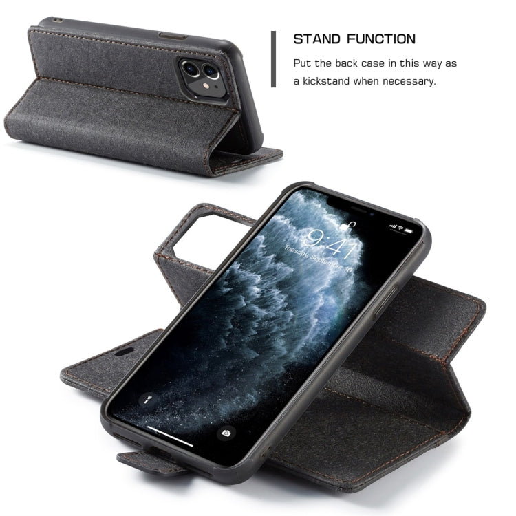For iPhone 11 WHATIF Kraft Paper TPU + PC Horizontal Flip Protective Case with Holder & Card Slots & Wallet
