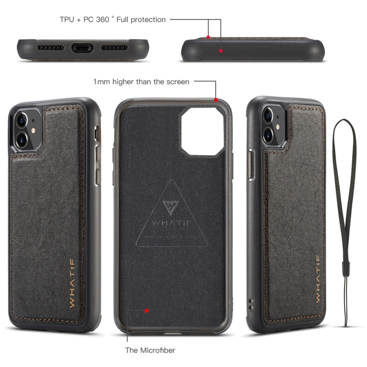 For iPhone 11 WHATIF Kraft Paper TPU + PC Horizontal Flip Protective Case with Holder & Card Slots & Wallet