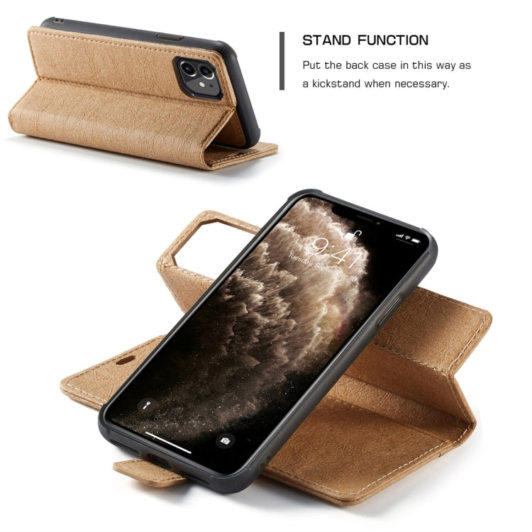 For iPhone 11 WHATIF Kraft Paper TPU + PC Horizontal Flip Protective Case with Holder & Card Slots & Wallet