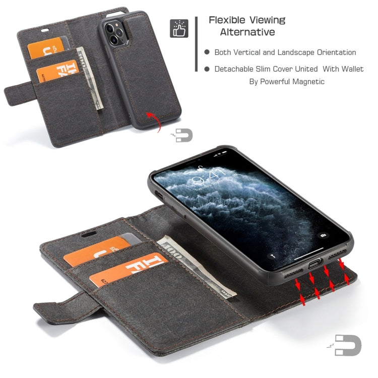 For iPhone 11 Pro Max WHATIF Kraft Paper TPU + PC Horizontal Flip Protective Case with Holder & Card Slots & Wallet