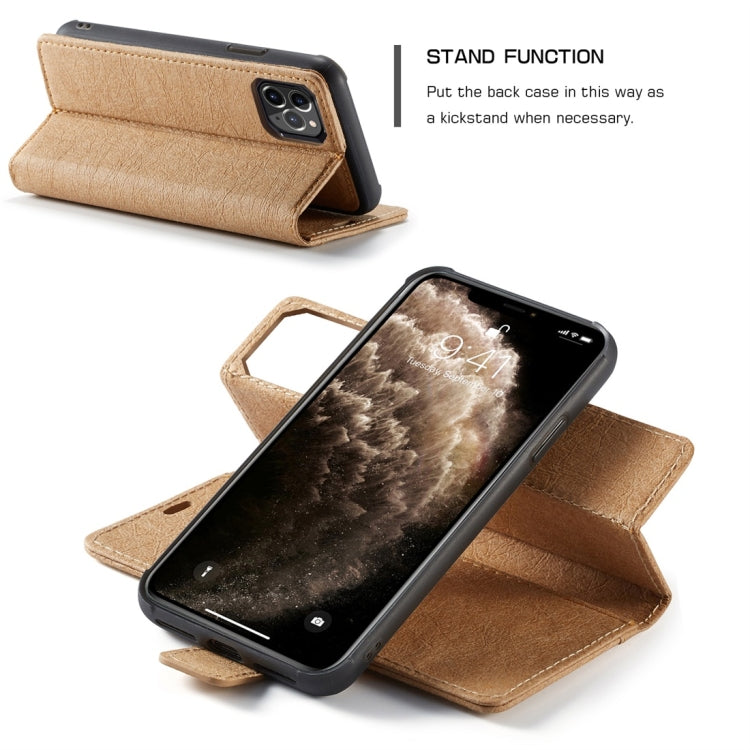 For iPhone 11 Pro Max WHATIF Kraft Paper TPU + PC Horizontal Flip Protective Case with Holder & Card Slots & Wallet