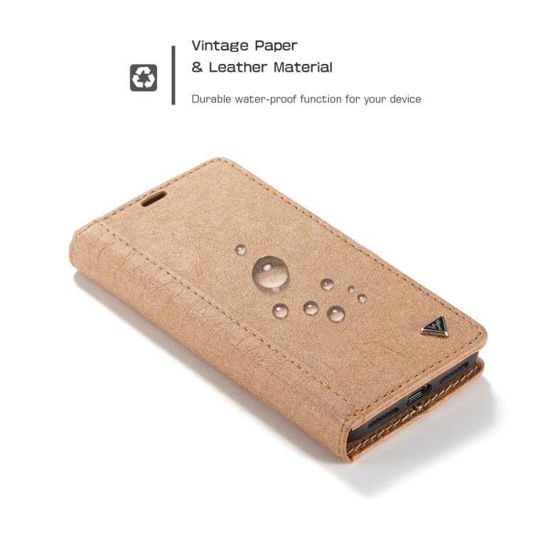 For iPhone 11 Pro Max WHATIF Kraft Paper TPU + PC Horizontal Flip Protective Case with Holder & Card Slots & Wallet