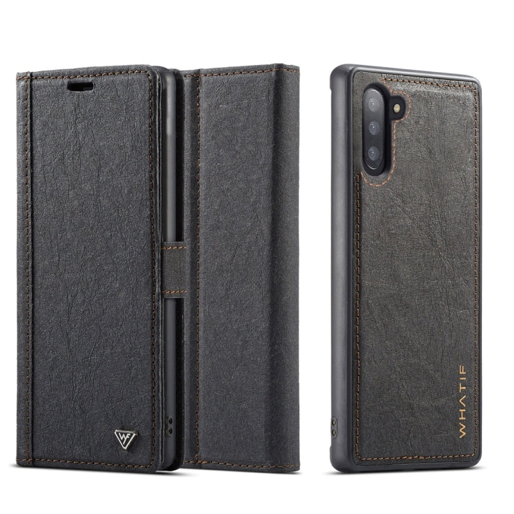 For Galaxy Note 10 WHATIF Kraft Paper TPU + PC Horizontal Flip Protective Case with Holder & Card Slots & Wallet