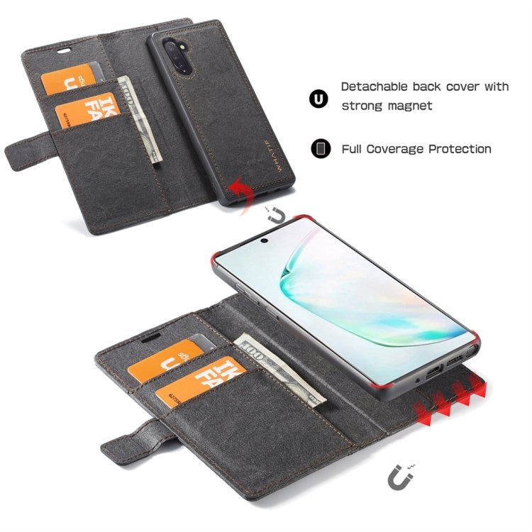 For Galaxy Note 10 WHATIF Kraft Paper TPU + PC Horizontal Flip Protective Case with Holder & Card Slots & Wallet