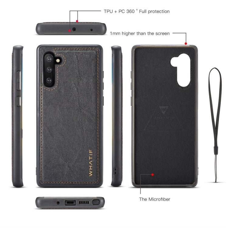 For Galaxy Note 10 WHATIF Kraft Paper TPU + PC Horizontal Flip Protective Case with Holder & Card Slots & Wallet
