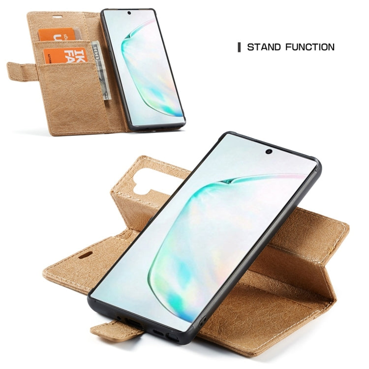 For Galaxy Note 10 WHATIF Kraft Paper TPU + PC Horizontal Flip Protective Case with Holder & Card Slots & Wallet
