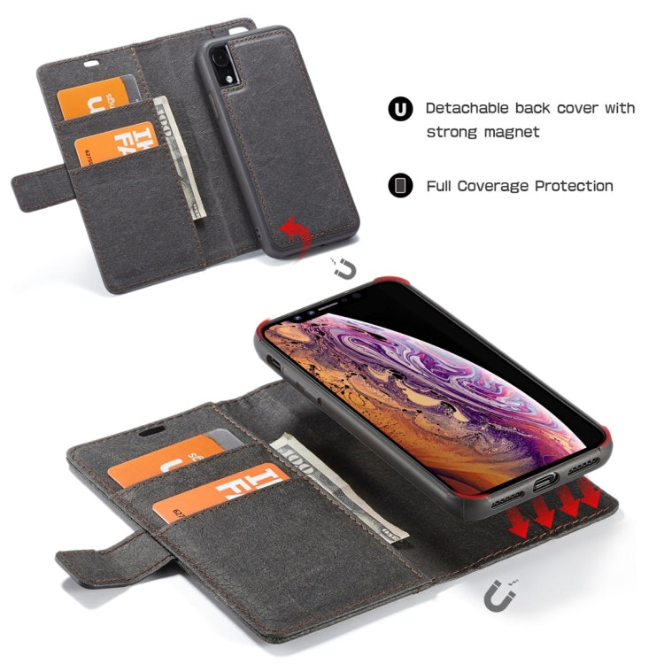 For iPhone XR WHATIF Kraft Paper TPU + PC Horizontal Flip Protective Case with Holder & Card Slots & Wallet