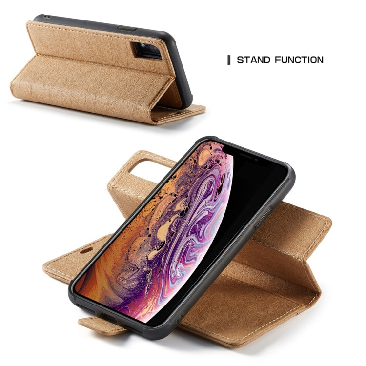 For iPhone XR WHATIF Kraft Paper TPU + PC Horizontal Flip Protective Case with Holder & Card Slots & Wallet
