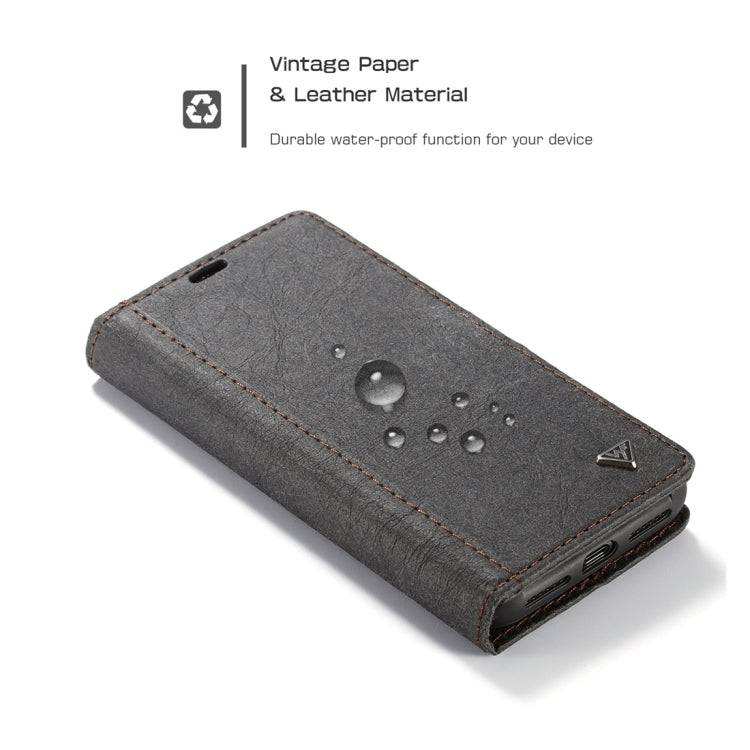 For iPhone XS Max WHATIF Kraft Paper TPU + PC Horizontal Flip Protective Case with Holder & Card Slots & Wallet