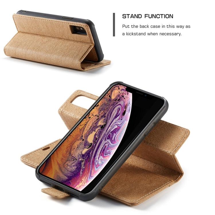 For iPhone XS Max WHATIF Kraft Paper TPU + PC Horizontal Flip Protective Case with Holder & Card Slots & Wallet