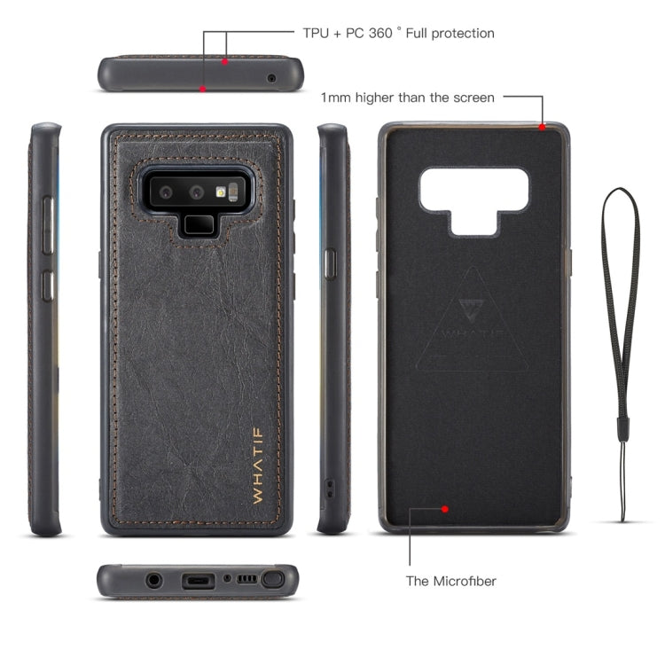 For Galaxy Note 9 WHATIF Kraft Paper TPU + PC Horizontal Flip Protective Case with Holder & Card Slots & Wallet