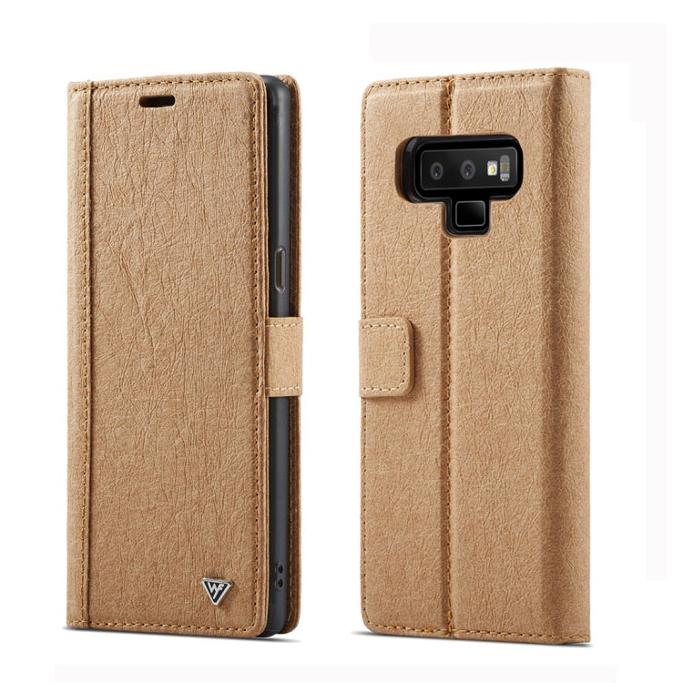 For Galaxy Note 9 WHATIF Kraft Paper TPU + PC Horizontal Flip Protective Case with Holder & Card Slots & Wallet