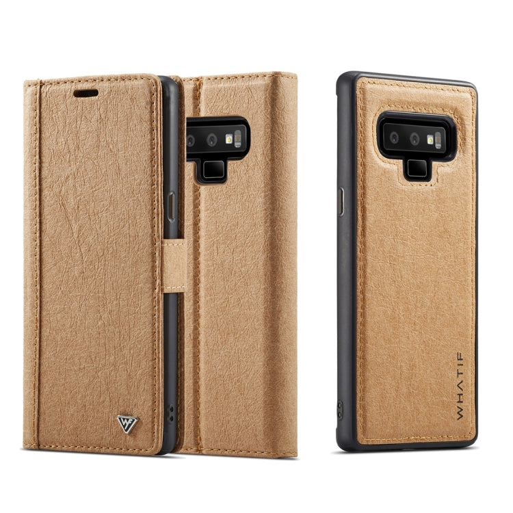 For Galaxy Note 9 WHATIF Kraft Paper TPU + PC Horizontal Flip Protective Case with Holder & Card Slots & Wallet