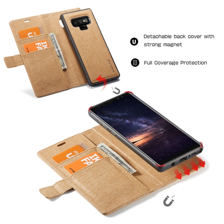 For Galaxy Note 9 WHATIF Kraft Paper TPU + PC Horizontal Flip Protective Case with Holder & Card Slots & Wallet