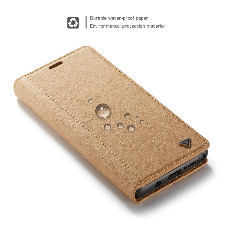 For Galaxy Note 9 WHATIF Kraft Paper TPU + PC Horizontal Flip Protective Case with Holder & Card Slots & Wallet
