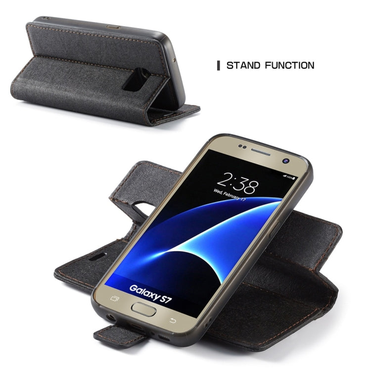 For Galaxy S7 WHATIF Kraft Paper TPU + PC Horizontal Flip Protective Case with Holder & Card Slots & Wallet