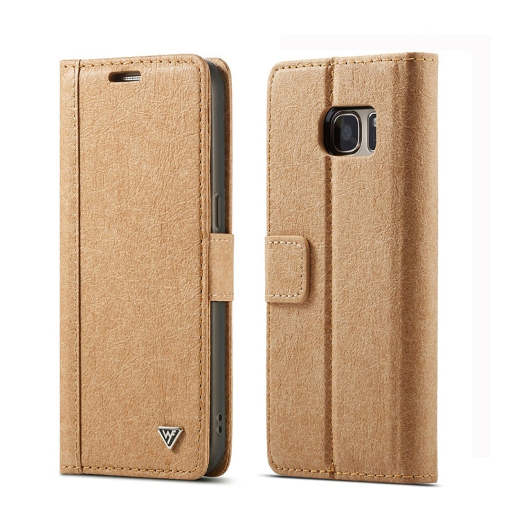 For Galaxy S7 WHATIF Kraft Paper TPU + PC Horizontal Flip Protective Case with Holder & Card Slots & Wallet