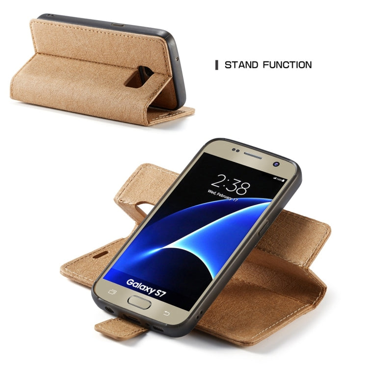 For Galaxy S7 WHATIF Kraft Paper TPU + PC Horizontal Flip Protective Case with Holder & Card Slots & Wallet