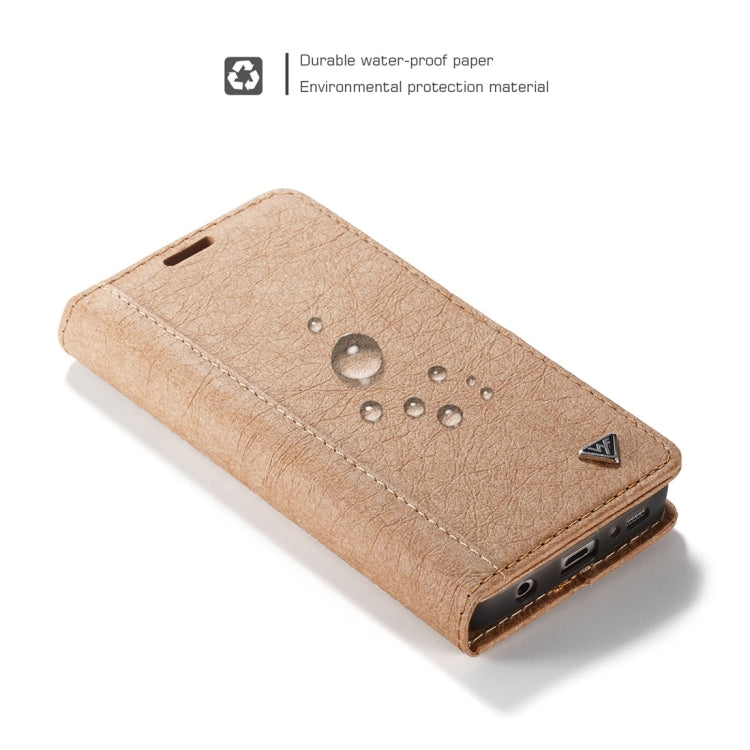 For Galaxy S7 WHATIF Kraft Paper TPU + PC Horizontal Flip Protective Case with Holder & Card Slots & Wallet