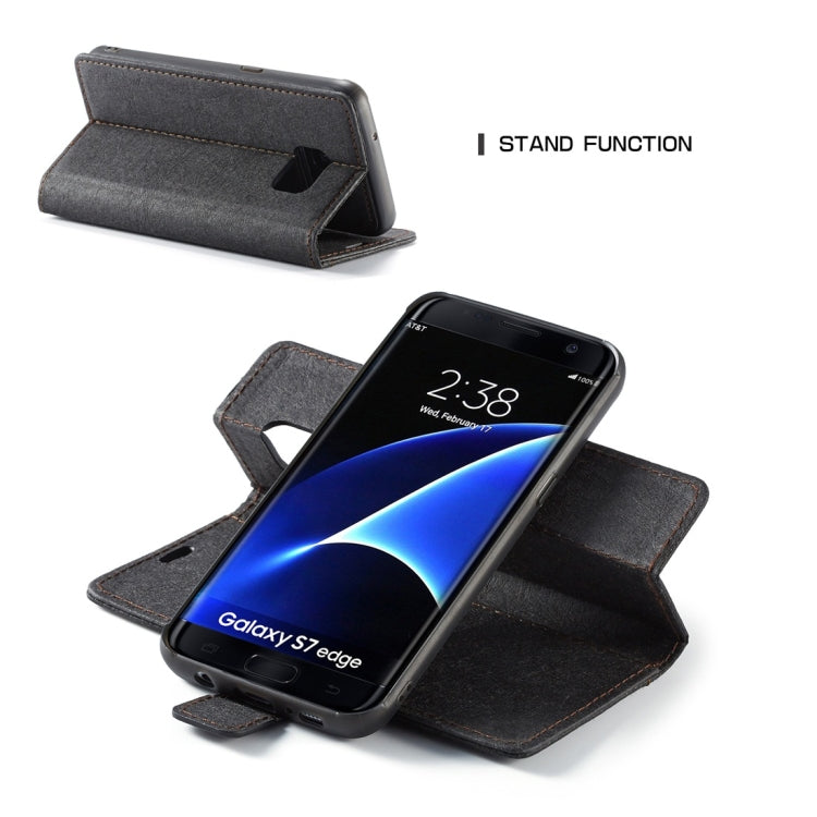 For Galaxy S7 Edge WHATIF Kraft Paper TPU + PC Horizontal Flip Protective Case with Holder & Card Slots & Wallet