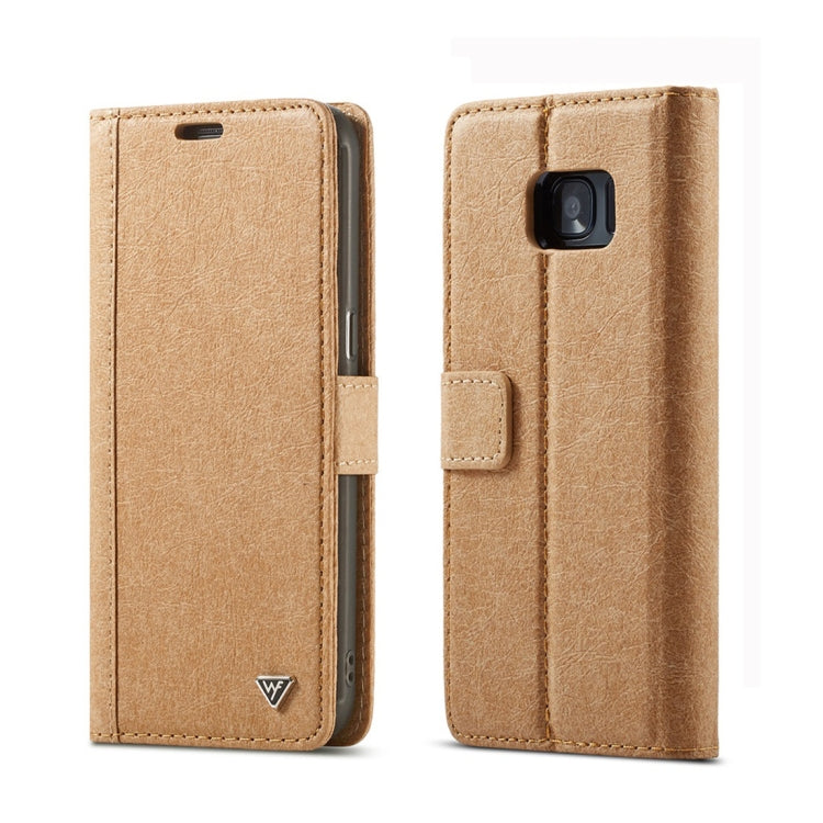For Galaxy S7 Edge WHATIF Kraft Paper TPU + PC Horizontal Flip Protective Case with Holder & Card Slots & Wallet
