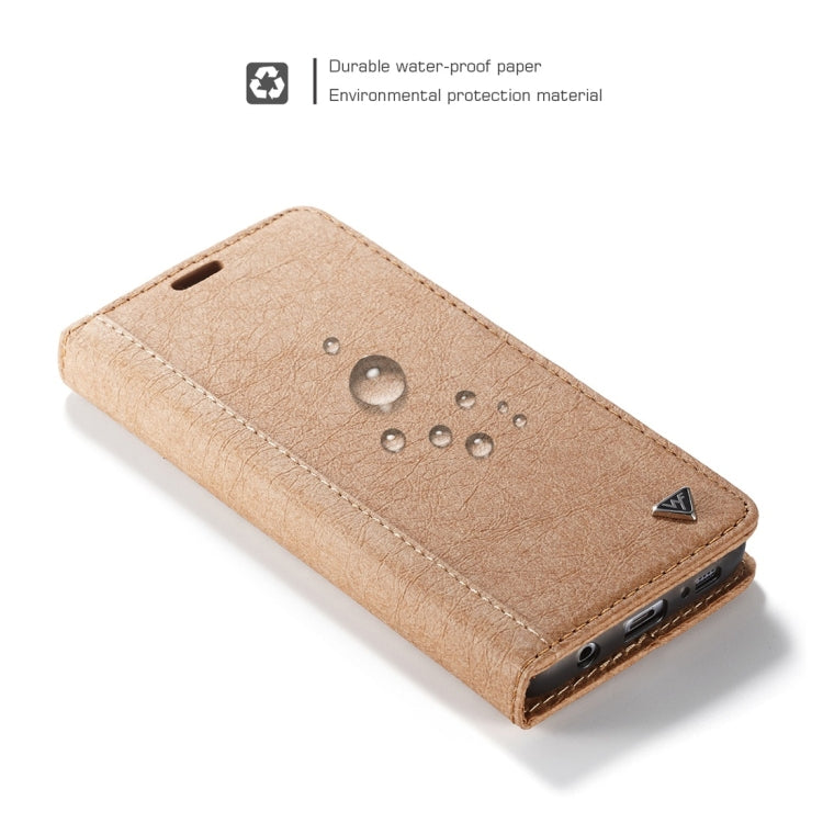 For Galaxy S7 Edge WHATIF Kraft Paper TPU + PC Horizontal Flip Protective Case with Holder & Card Slots & Wallet