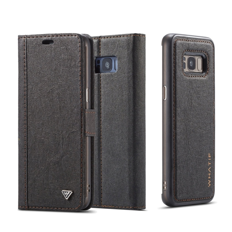 For Galaxy S8 WHATIF Kraft Paper TPU + PC Horizontal Flip Protective Case with Holder & Card Slots & Wallet