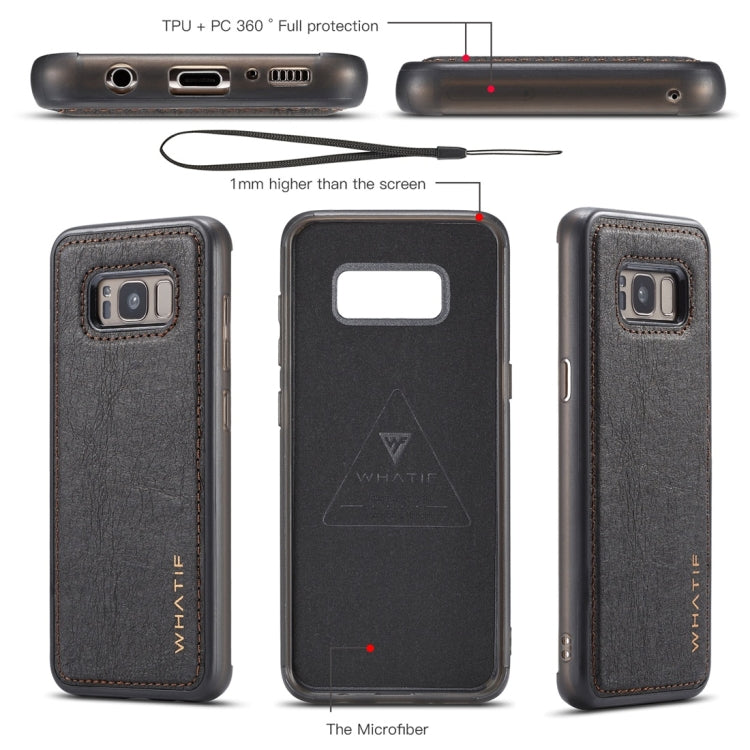 For Galaxy S8 WHATIF Kraft Paper TPU + PC Horizontal Flip Protective Case with Holder & Card Slots & Wallet