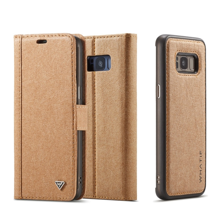 For Galaxy S8 WHATIF Kraft Paper TPU + PC Horizontal Flip Protective Case with Holder & Card Slots & Wallet
