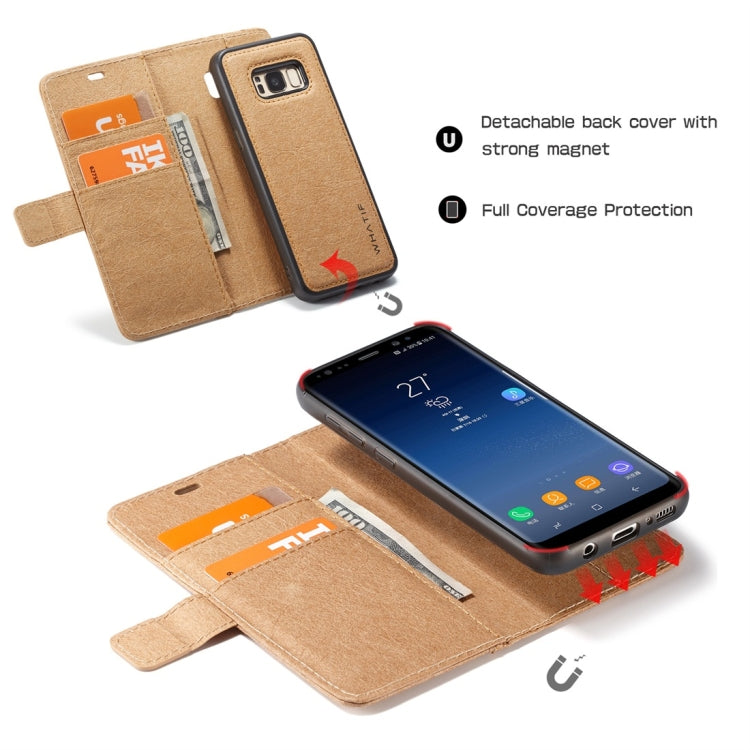 For Galaxy S8 WHATIF Kraft Paper TPU + PC Horizontal Flip Protective Case with Holder & Card Slots & Wallet