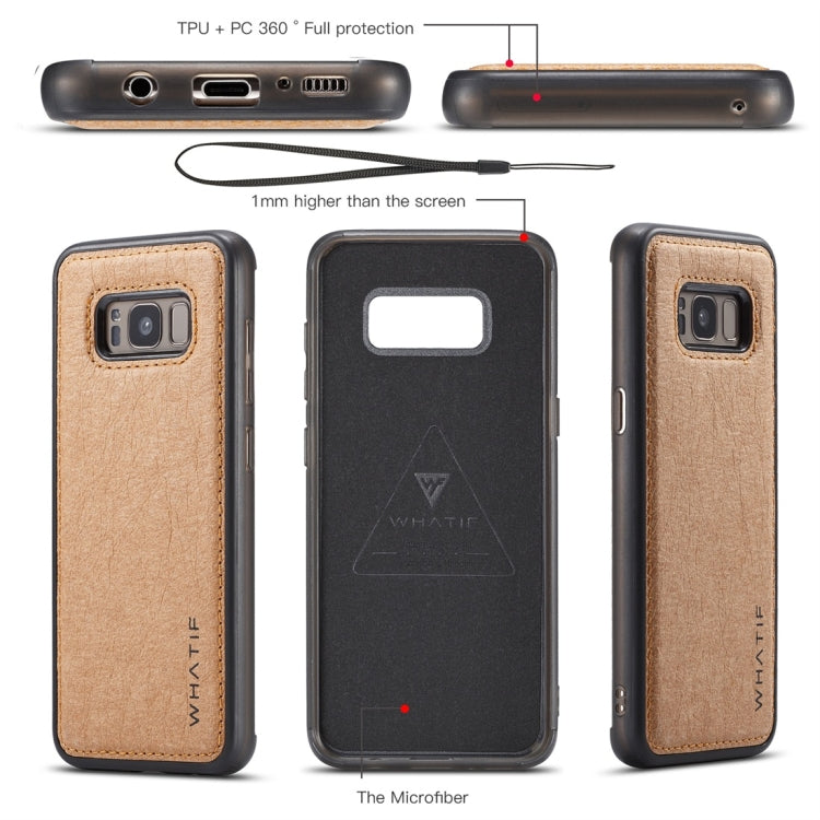 For Galaxy S8 WHATIF Kraft Paper TPU + PC Horizontal Flip Protective Case with Holder & Card Slots & Wallet