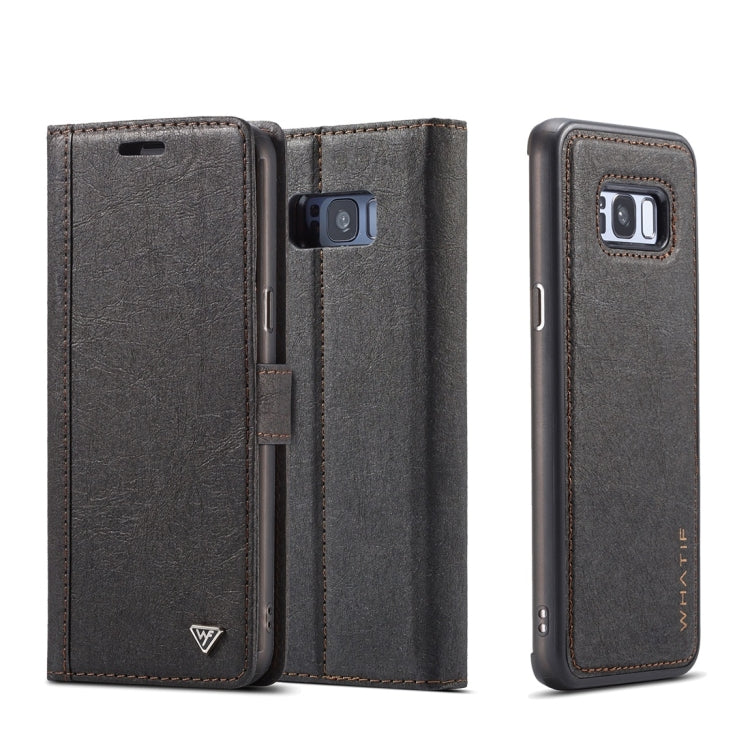 For Galaxy S8+ WHATIF Kraft Paper TPU + PC Horizontal Flip Protective Case with Holder & Card Slots & Wallet