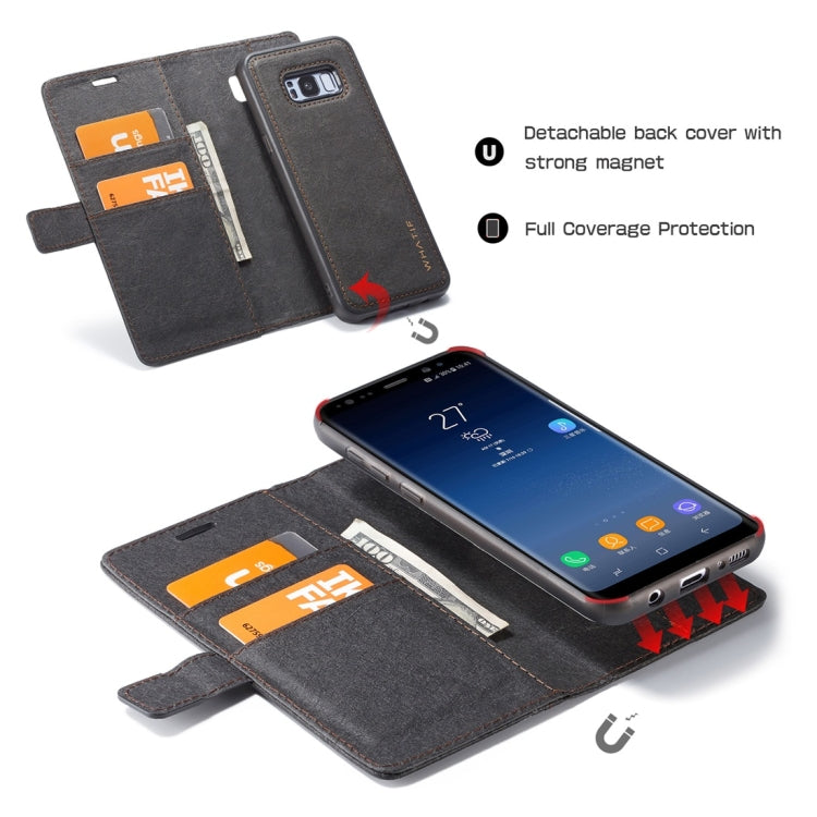 For Galaxy S8+ WHATIF Kraft Paper TPU + PC Horizontal Flip Protective Case with Holder & Card Slots & Wallet