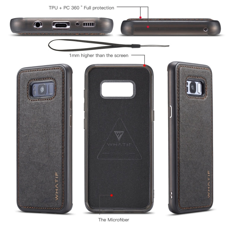 For Galaxy S8+ WHATIF Kraft Paper TPU + PC Horizontal Flip Protective Case with Holder & Card Slots & Wallet