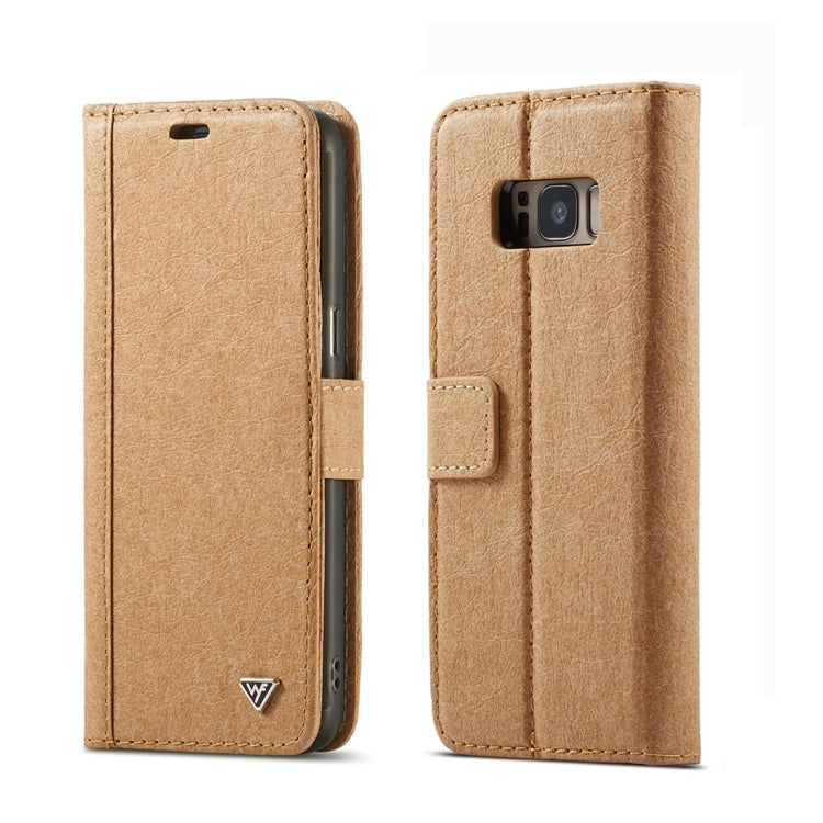 For Galaxy S8+ WHATIF Kraft Paper TPU + PC Horizontal Flip Protective Case with Holder & Card Slots & Wallet