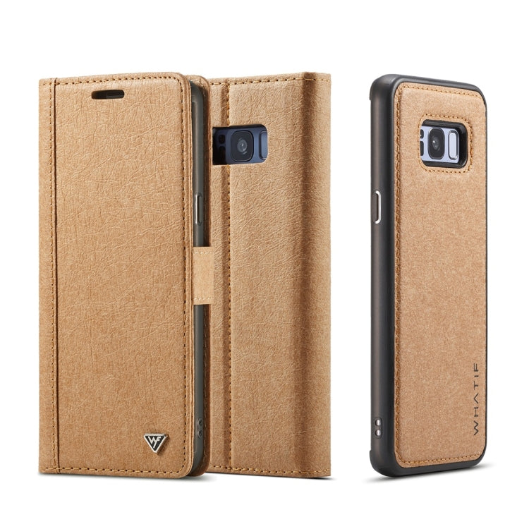 For Galaxy S8+ WHATIF Kraft Paper TPU + PC Horizontal Flip Protective Case with Holder & Card Slots & Wallet