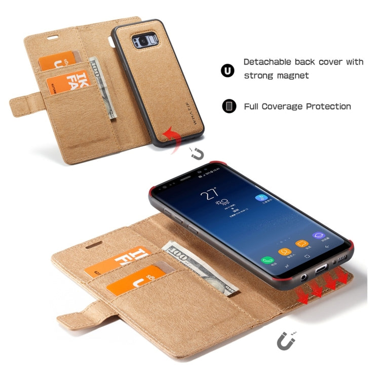 For Galaxy S8+ WHATIF Kraft Paper TPU + PC Horizontal Flip Protective Case with Holder & Card Slots & Wallet