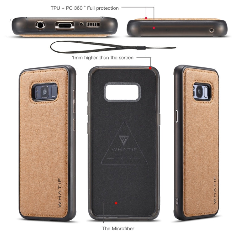 For Galaxy S8+ WHATIF Kraft Paper TPU + PC Horizontal Flip Protective Case with Holder & Card Slots & Wallet