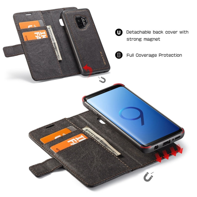 For Galaxy S9 WHATIF Kraft Paper TPU + PC Horizontal Flip Protective Case with Holder & Card Slots & Wallet