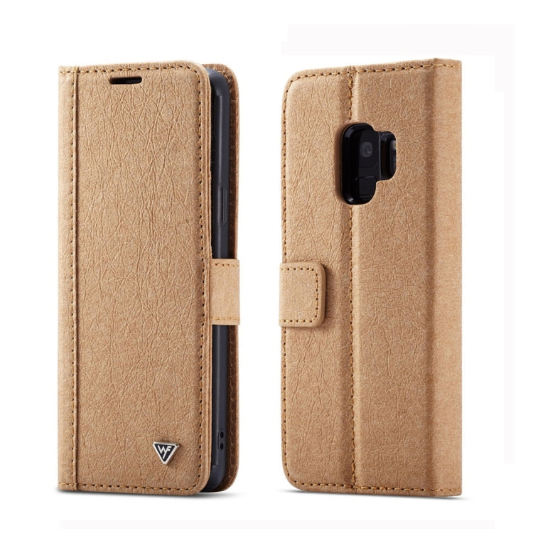 For Galaxy S9 WHATIF Kraft Paper TPU + PC Horizontal Flip Protective Case with Holder & Card Slots & Wallet
