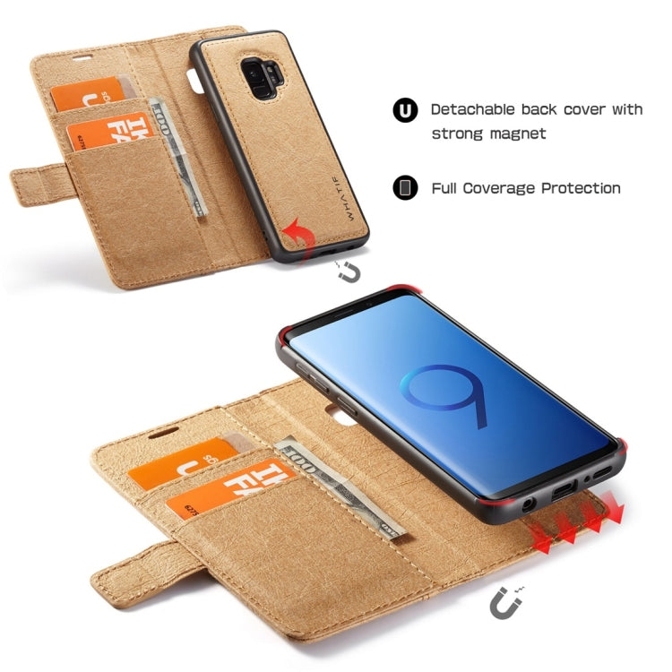 For Galaxy S9 WHATIF Kraft Paper TPU + PC Horizontal Flip Protective Case with Holder & Card Slots & Wallet