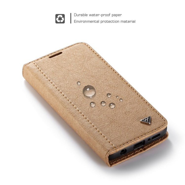 For Galaxy S9 WHATIF Kraft Paper TPU + PC Horizontal Flip Protective Case with Holder & Card Slots & Wallet