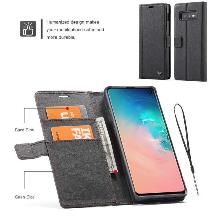 For Galaxy S10e WHATIF Kraft Paper TPU + PC Horizontal Flip Protective Case with Holder & Card Slots & Wallet