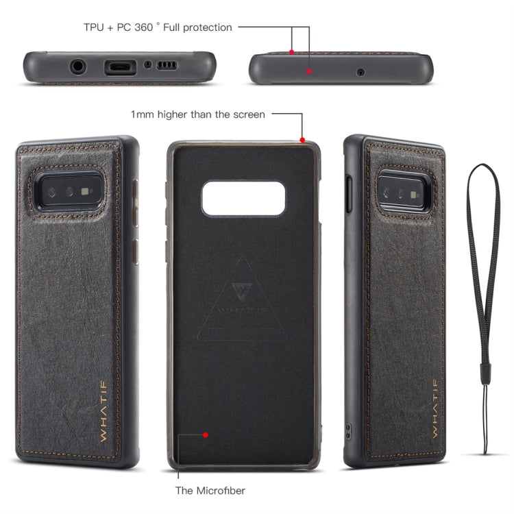 For Galaxy S10e WHATIF Kraft Paper TPU + PC Horizontal Flip Protective Case with Holder & Card Slots & Wallet