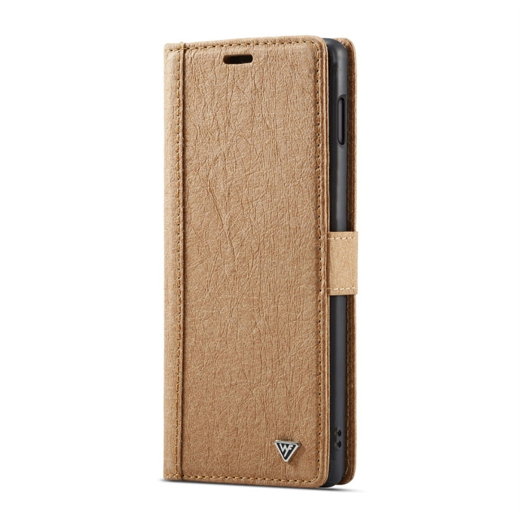 For Galaxy S10e WHATIF Kraft Paper TPU + PC Horizontal Flip Protective Case with Holder & Card Slots & Wallet