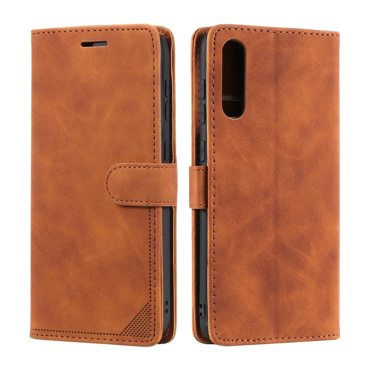 For Samsung Galaxy A70 Skin Feel Anti-theft Brush Horizontal Flip Leather Phone Case