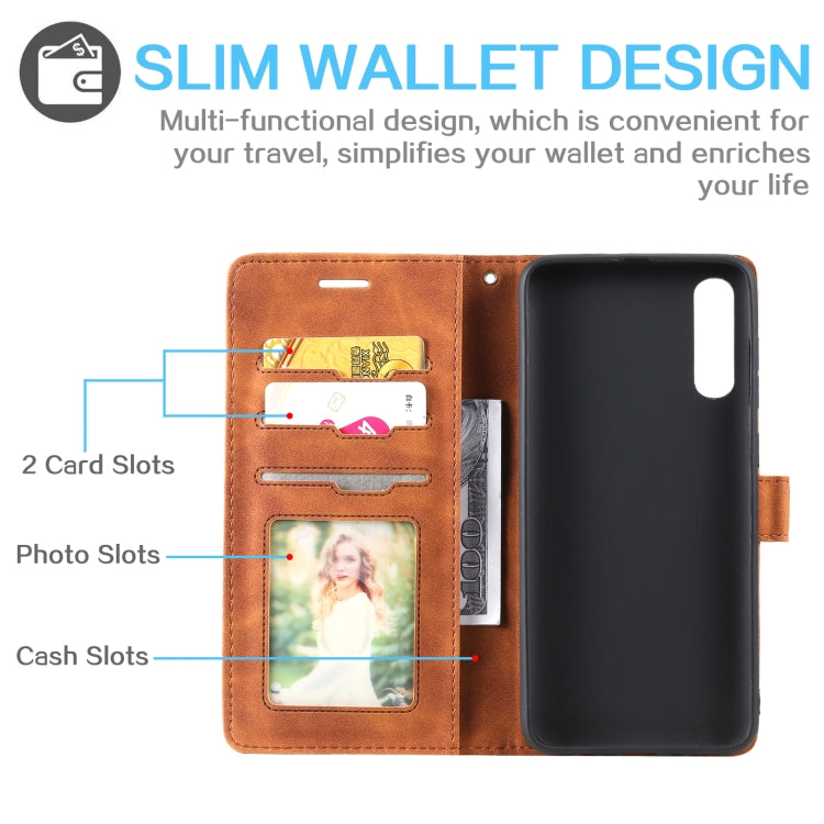 For Samsung Galaxy A70 Skin Feel Anti-theft Brush Horizontal Flip Leather Phone Case